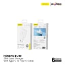 FONENG EU39 PD 20W Quick Charger With Type-C to Type-C Cable