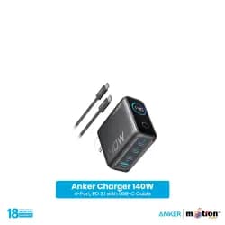 Anker Charger (140W, 4-Port, PD 3.1) with USB-C Cable