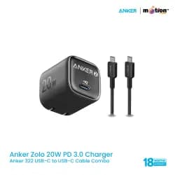 Anker Combo Zolo 20W Charger & 322 USB-C to USB-C Cable