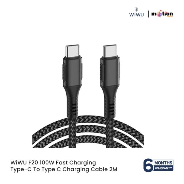 WiWU F20 100W Fast Charging Type-C To Type-C Charging Cable 2M